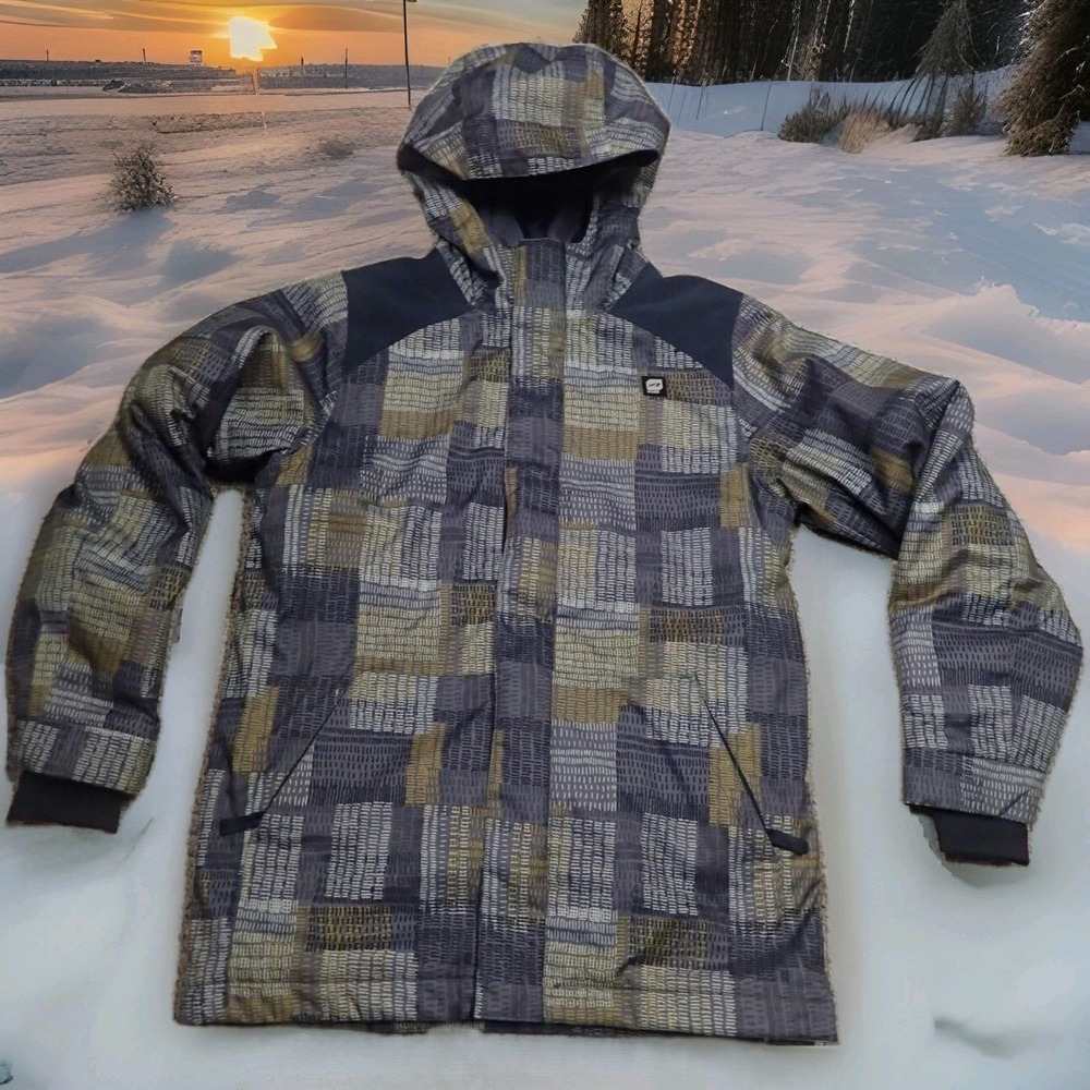 Orage Snow Jacket Boys XL‎ 14 Gray Yellow Excellent Prime 10 Ski Winter Coat
